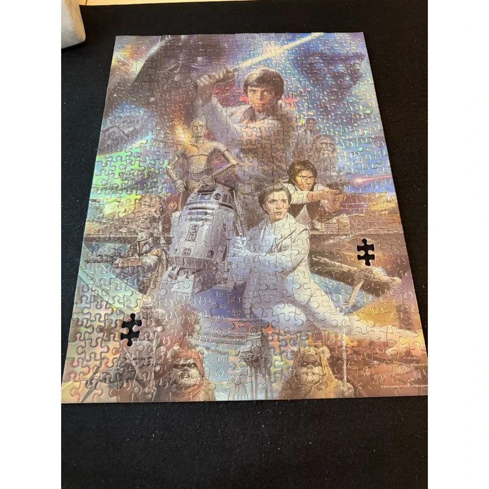 Star Wars Collectors Puzzle Set Tin 500 Pc Foil Puzzle Missing 2 Pieces + 300